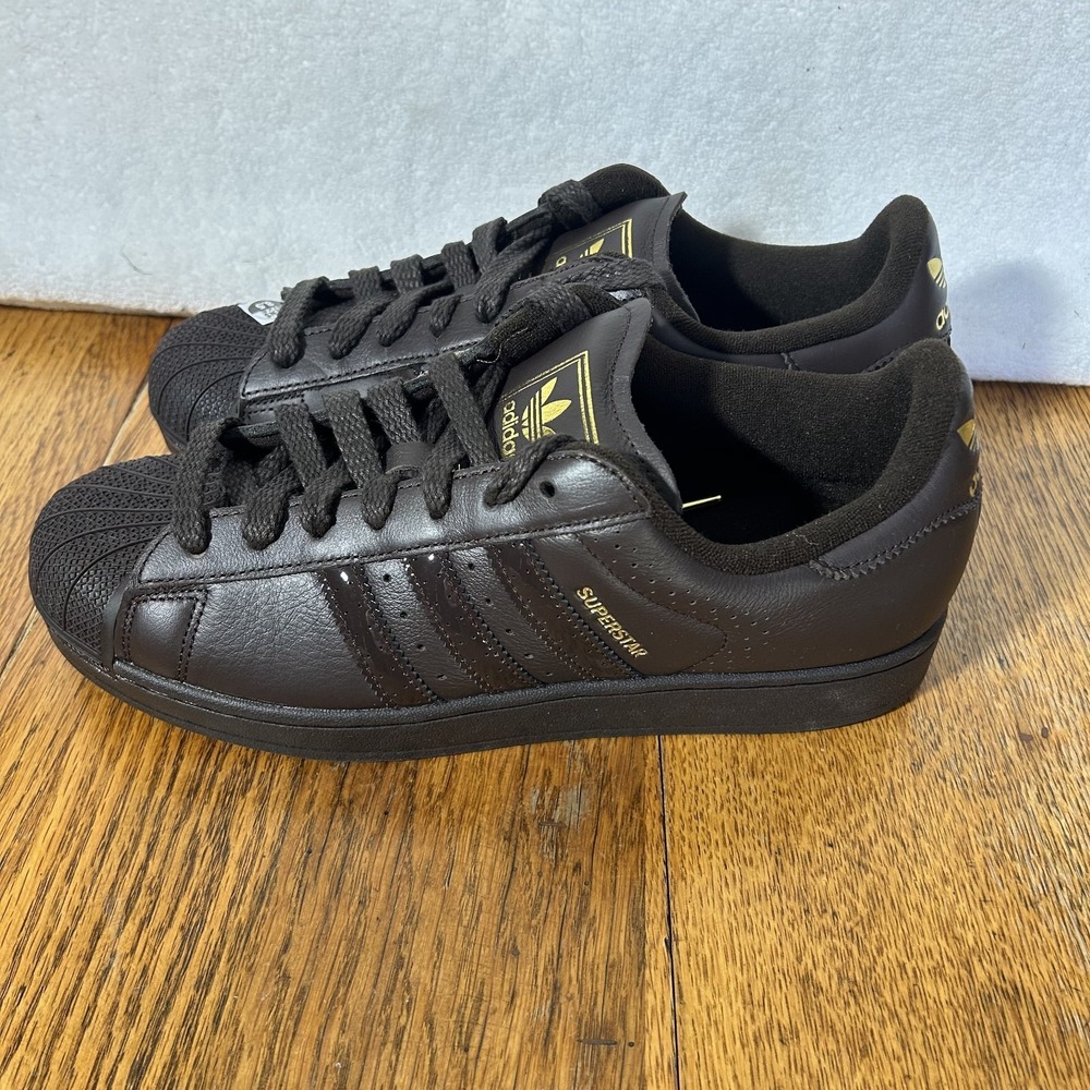 Adidas Mens Size 11 Brown Gold Ascent Superstar II Leather Athletic Shoes